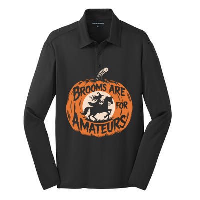 Brooms Are For Amateurs Witch Equestrian Horse Riding Silk Touch Performance Long Sleeve Polo