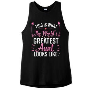 Best Aunt Future Aunt Aunt To Be Auntie Ladies PosiCharge Tri-Blend Wicking Tank