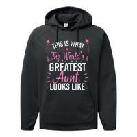 Best Aunt Future Aunt Aunt To Be Auntie Performance Fleece Hoodie