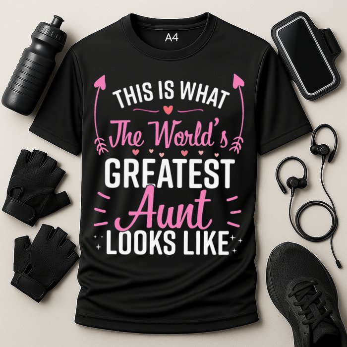 Best Aunt Future Aunt Aunt To Be Auntie Cooling Performance Crew T-Shirt