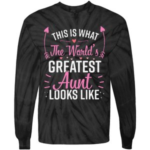 Best Aunt Future Aunt Aunt To Be Auntie Tie-Dye Long Sleeve Shirt