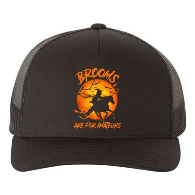 Brooms Are For Amateurs Witch Riding Horse Halloween Yupoong Adult 5-Panel Trucker Hat