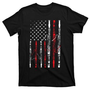 Bassoon American Flag 4th July Patriotic Music T-Shirt