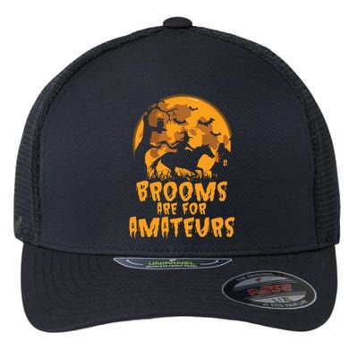 Brooms Are For Amateurs Witch Riding Horse Halloween Women Flexfit Unipanel Trucker Cap