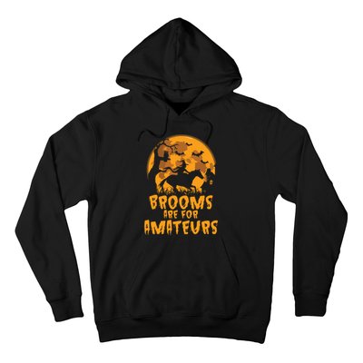 Brooms Are For Amateurs Witch Riding Horse Halloween Women Hoodie