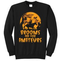 Brooms Are For Amateurs Witch Riding Horse Halloween Women Sweatshirt