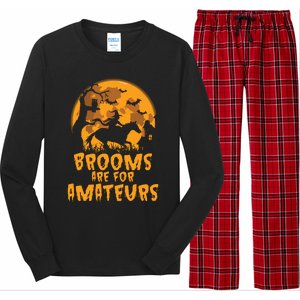 Brooms Are For Amateurs Witch Riding Horse Halloween Women Long Sleeve Pajama Set