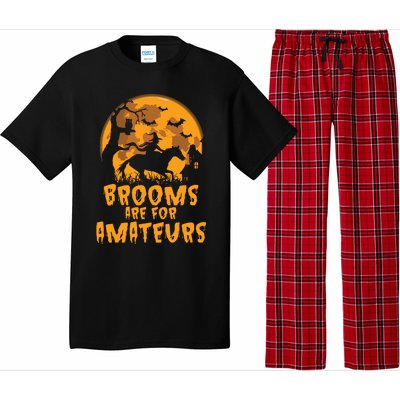 Brooms Are For Amateurs Witch Riding Horse Halloween Women Pajama Set