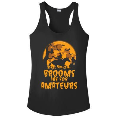 Brooms Are For Amateurs Witch Riding Horse Halloween Women Ladies PosiCharge Competitor Racerback Tank