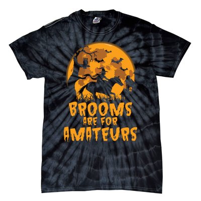 Brooms Are For Amateurs Witch Riding Horse Halloween Women Tie-Dye T-Shirt