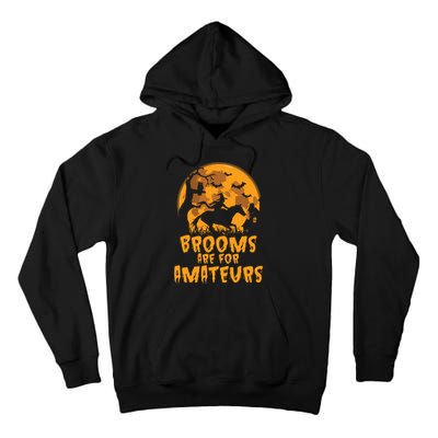 Brooms Are For Amateurs Witch Riding Horse Halloween Women Tall Hoodie