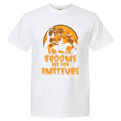 Brooms Are For Amateurs Witch Riding Horse Halloween Women Garment-Dyed Heavyweight T-Shirt