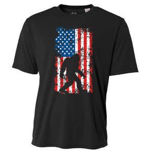 Bigfoot American Flag Sasquatch Cooling Performance Crew T-Shirt