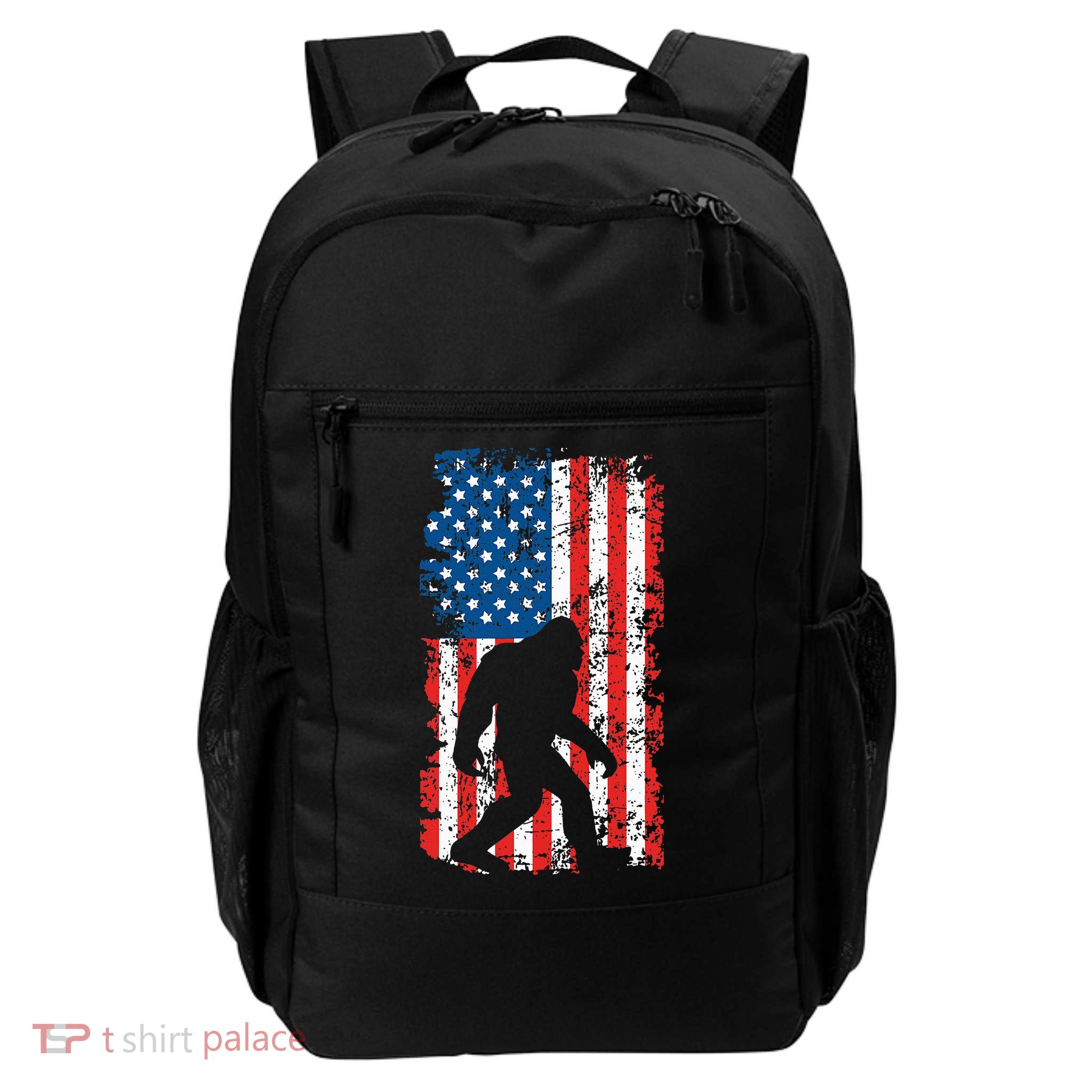 Bigfoot American Flag Sasquatch Daily Commute Backpack