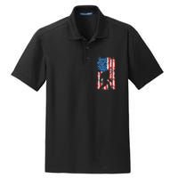 Bigfoot American Flag Sasquatch Dry Zone Grid Polo