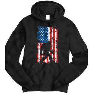 Bigfoot American Flag Sasquatch Tie Dye Hoodie