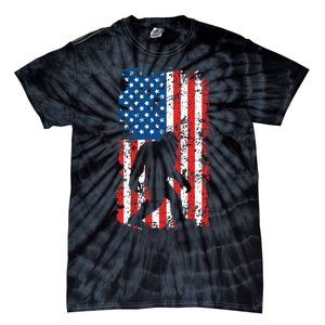 Bigfoot American Flag Sasquatch Tie-Dye T-Shirt