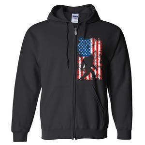 Bigfoot American Flag Sasquatch Full Zip Hoodie