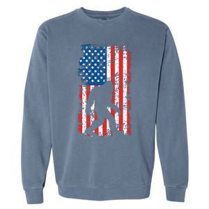 Bigfoot American Flag Sasquatch Garment-Dyed Sweatshirt