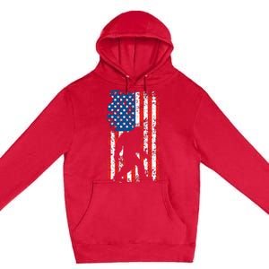 Bigfoot American Flag Sasquatch Premium Pullover Hoodie