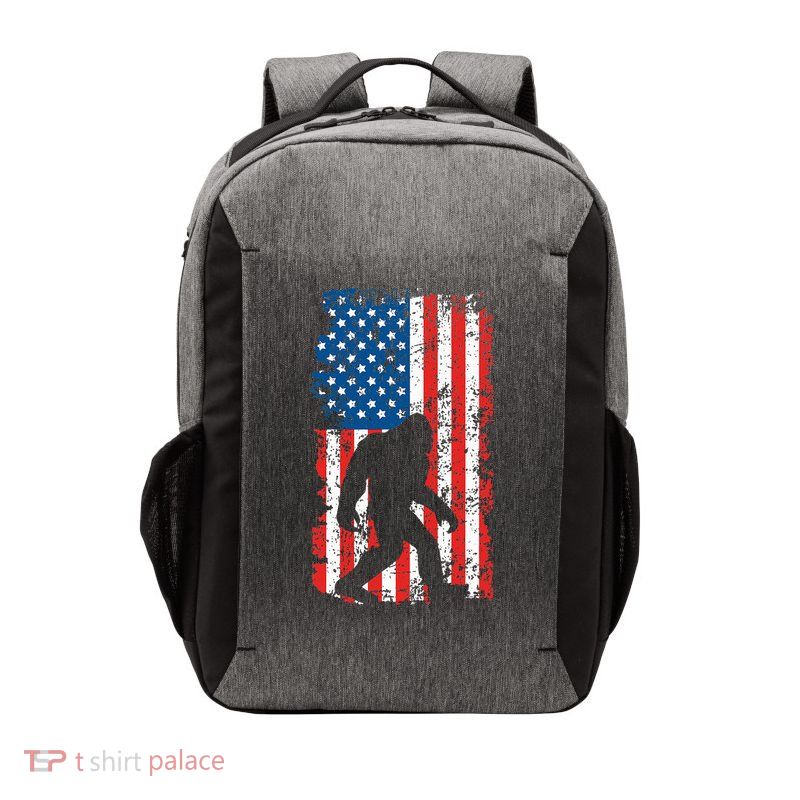 Bigfoot American Flag Sasquatch Vector Backpack