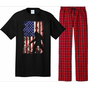 Bigfoot American Flag 4th Of July Patriotic Pajama Set