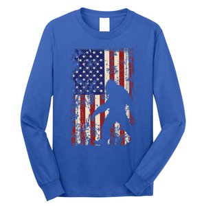 Bigfoot American Flag 4th Of July Patriotic Long Sleeve Shirt