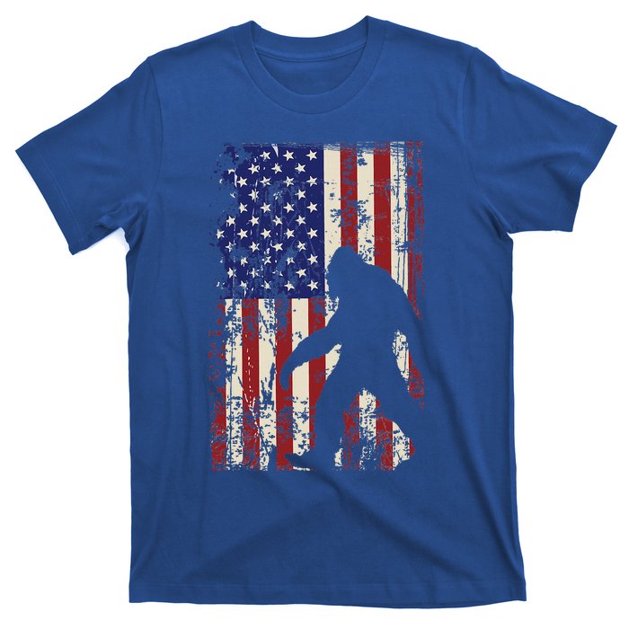 Bigfoot American Flag 4th Of July Patriotic T-Shirt