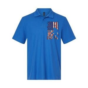 Bigfoot American Flag 4th Of July Patriotic Softstyle Adult Sport Polo