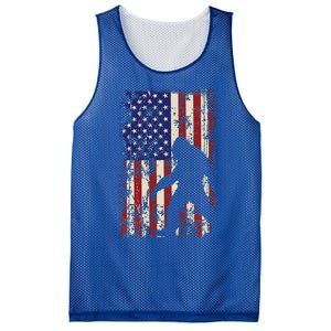 Bigfoot American Flag 4th Of July Patriotic Mesh Reversible Basketball Jersey Tank