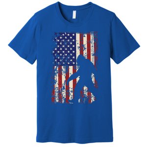 Bigfoot American Flag 4th Of July Patriotic Premium T-Shirt