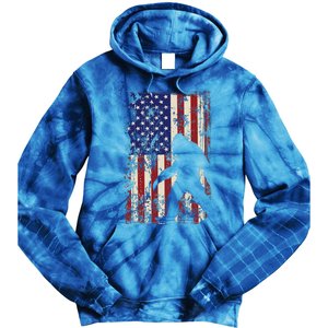 Bigfoot American Flag 4th Of July Patriotic Tie Dye Hoodie