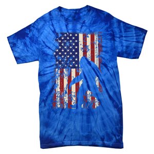 Bigfoot American Flag 4th Of July Patriotic Tie-Dye T-Shirt