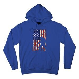 Bigfoot American Flag 4th Of July Patriotic Tall Hoodie