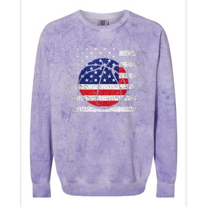 Basketball American Flag 4th Of July USA Sports Team Players Colorblast Crewneck Sweatshirt