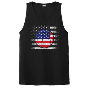 Basketball American Flag 4th Of July USA Sports Team Players PosiCharge Competitor Tank