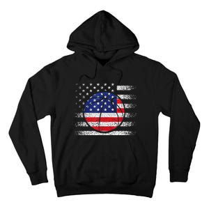 Basketball American Flag 4th Of July USA Sports Team Players Tall Hoodie