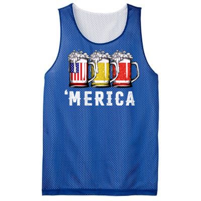 Beer American Flag 4th Of July Merica Usa Mesh Reversible Basketball Jersey Tank