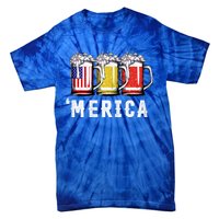 Beer American Flag 4th Of July Merica Usa Tie-Dye T-Shirt