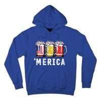 Beer American Flag 4th Of July Merica Usa Tall Hoodie