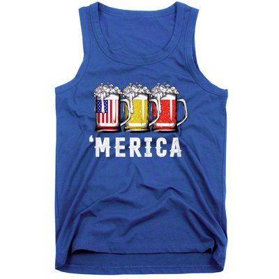 Beer American Flag 4th Of July Merica Usa Tank Top