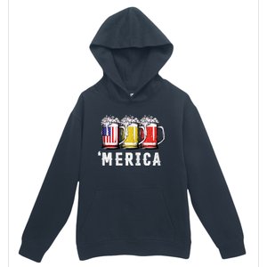 Beer American Flag 4th Of July Merica Usa Urban Pullover Hoodie