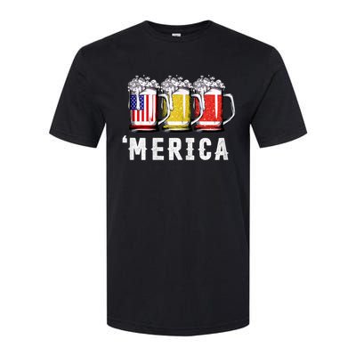 Beer American Flag 4th Of July Merica Usa Softstyle CVC T-Shirt