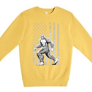 Bigfoot American Flag Premium Crewneck Sweatshirt