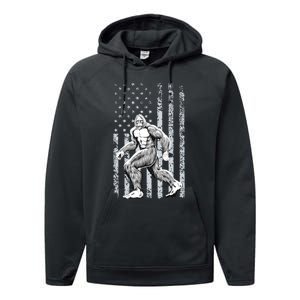 Bigfoot American Flag Performance Fleece Hoodie