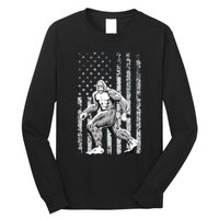 Bigfoot American Flag Long Sleeve Shirt