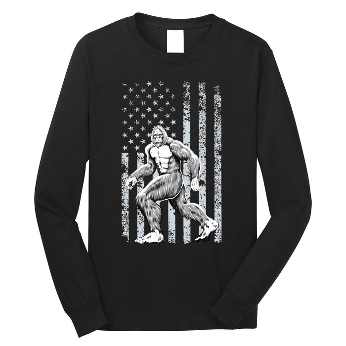 Bigfoot American Flag Long Sleeve Shirt