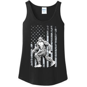 Bigfoot American Flag Ladies Essential Tank