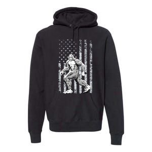 Bigfoot American Flag Premium Hoodie