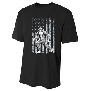 Bigfoot American Flag Performance Sprint T-Shirt